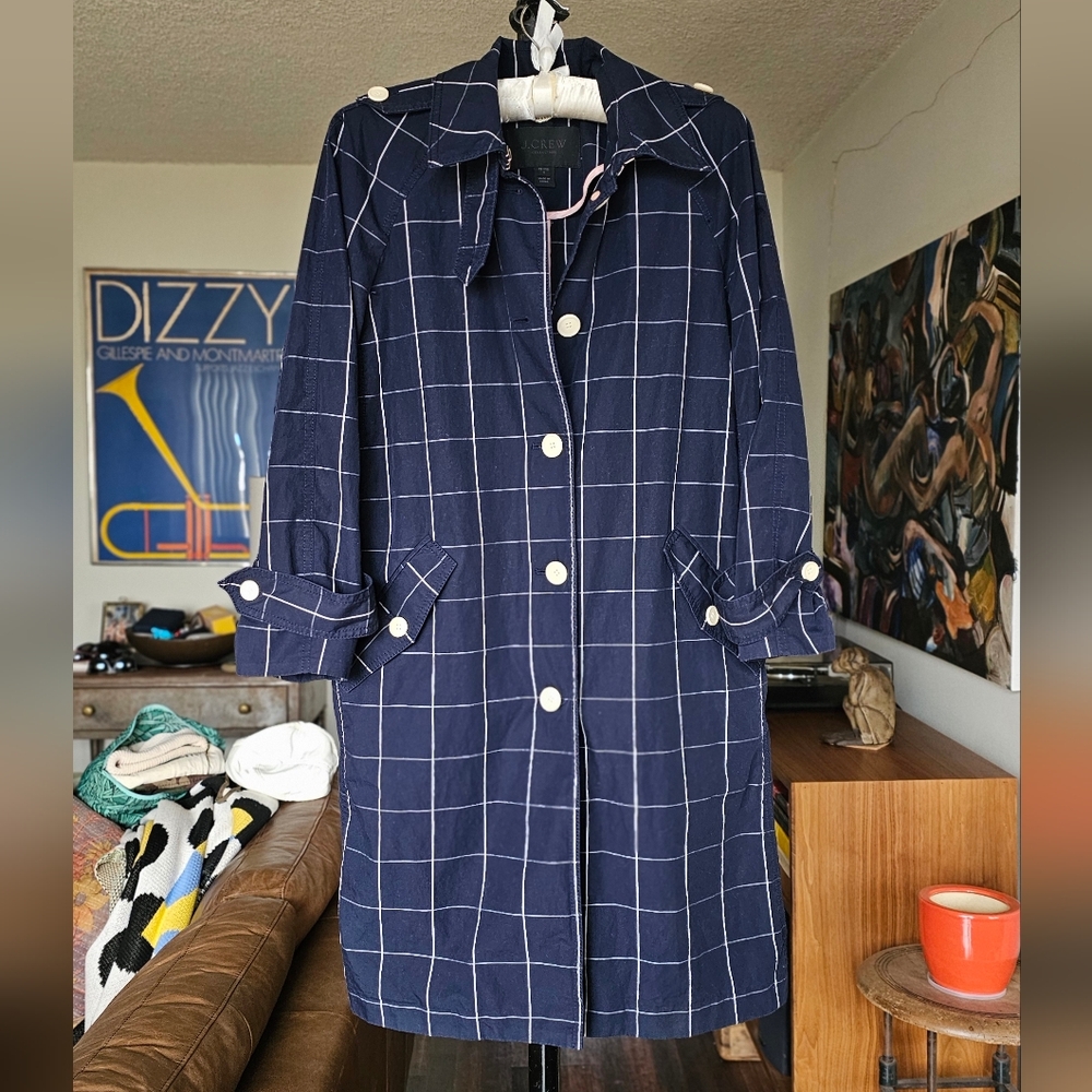 J.Crew Collection Windowpane Trench - Picture 3 of 8